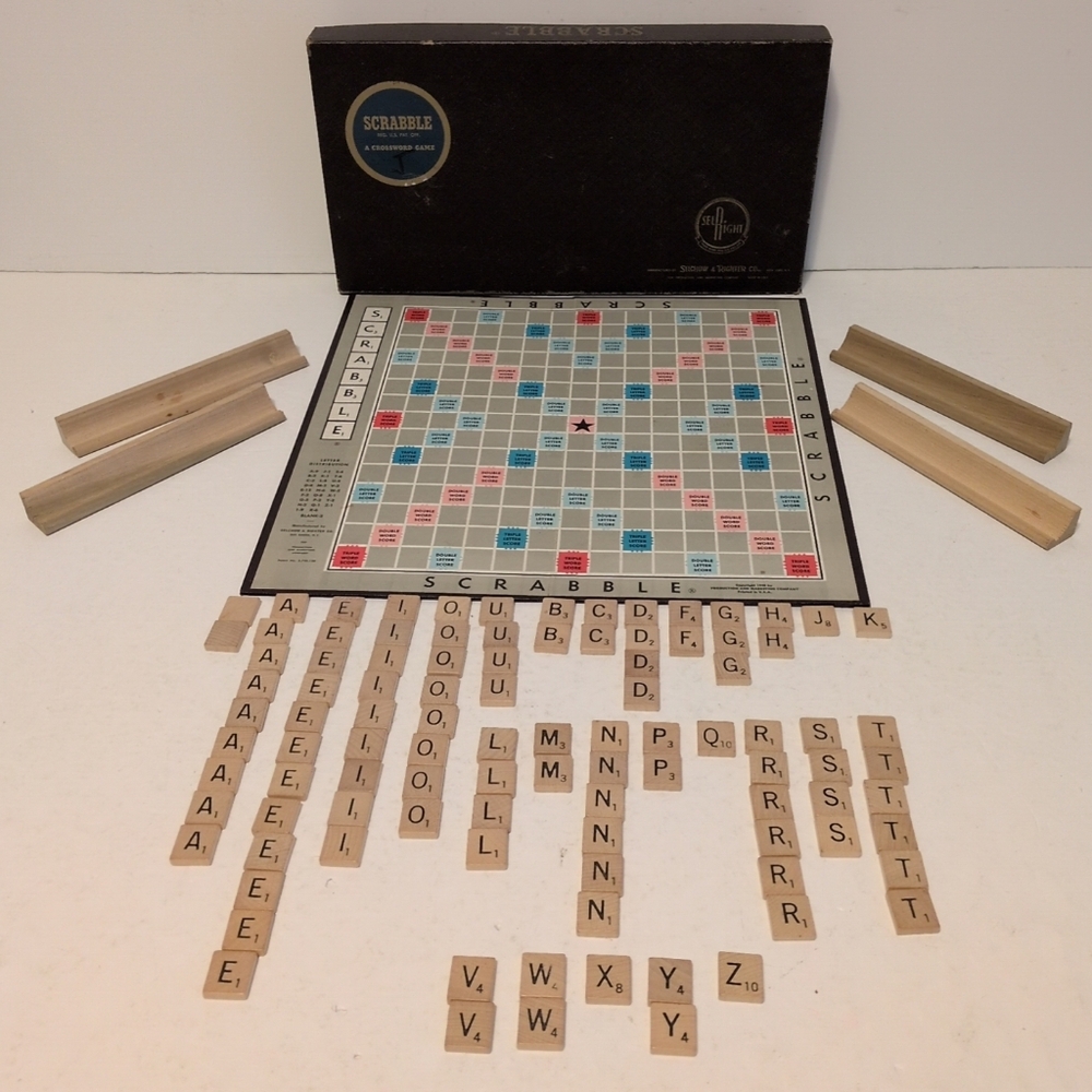Vintage Scrabble Letter Word Tile Board Game Complete Family Friend Selright